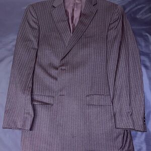 Hart Schaffner Marx Gold Trumpeter Gray Pinstripe Suit Jacket Blazer | 42L